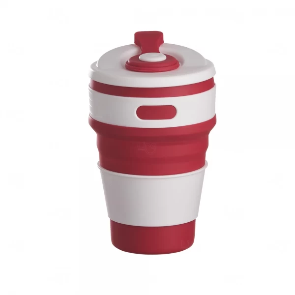 Copo Retrátil Personalizado - 350ml Vermelho e Branco