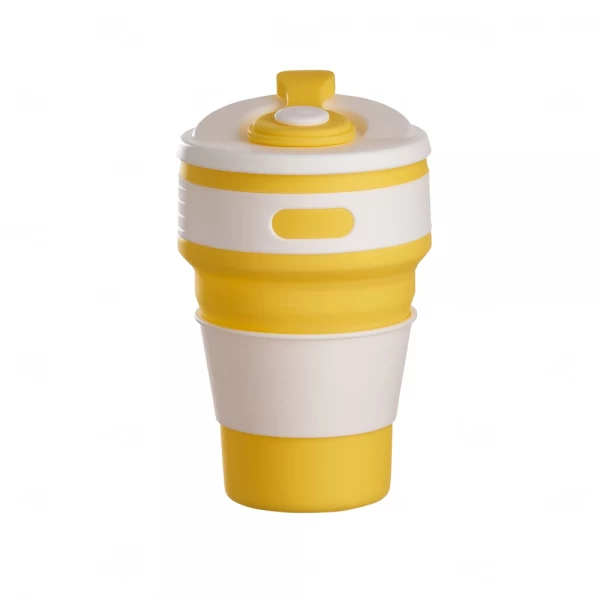 Copo Retrátil Personalizado - 350ml Amarelo e Branco