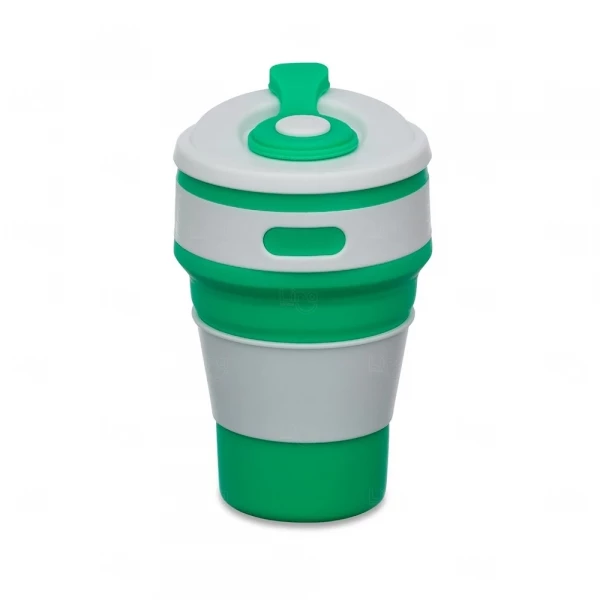 Copo Retrátil Personalizado - 350ml Verde Escuro e Branco