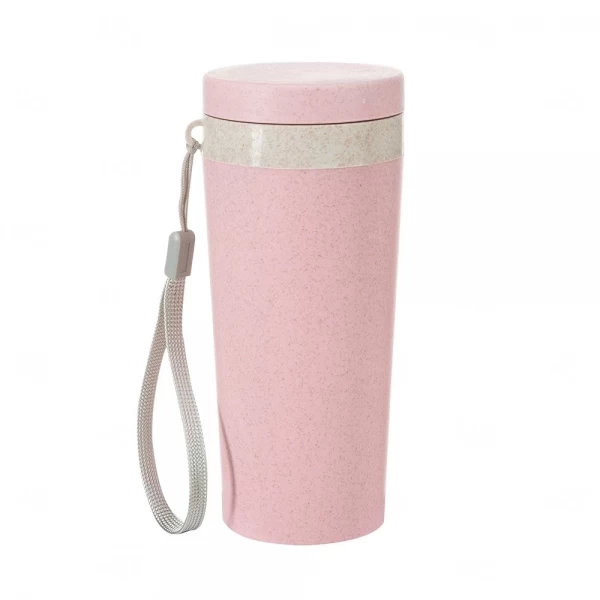 Copo Térmico Fibra de Bambu Personalizado - 350ml Rosa