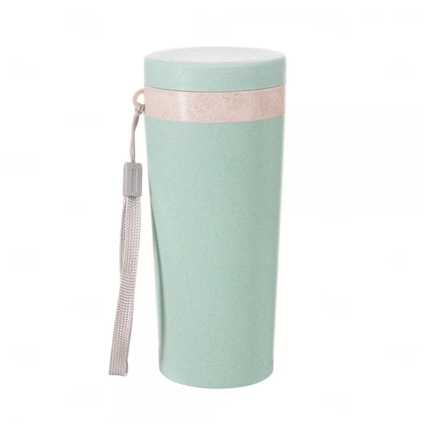 Copo Térmico Fibra de Bambu Personalizado - 350ml Verde