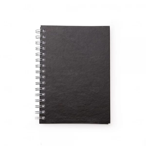Caderno de Couro Sintético Personalizado - 21,3 x 16 cm Preto