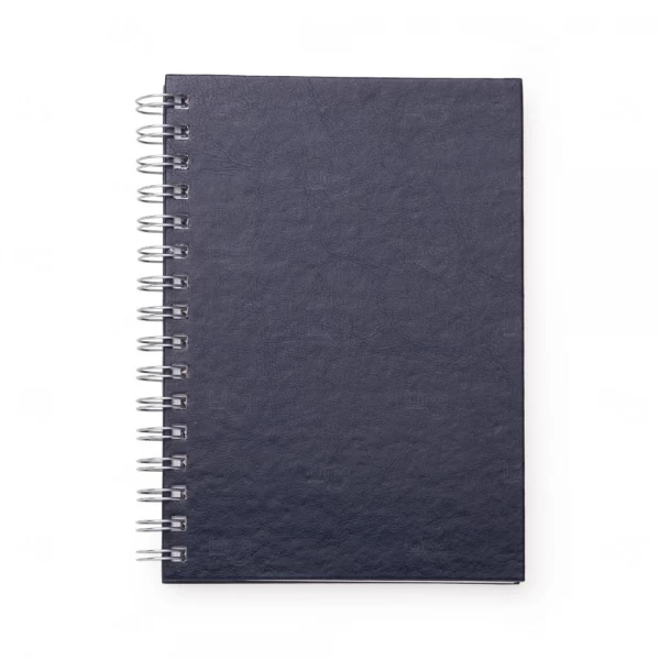 Caderno de Couro Sintético Personalizado - 21,3 x 16 cm Azul Marinho