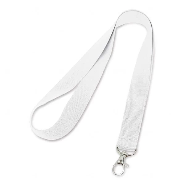 Cordão de Crachá com Presilha Mosquetinho Personalizado - 2cm Branco