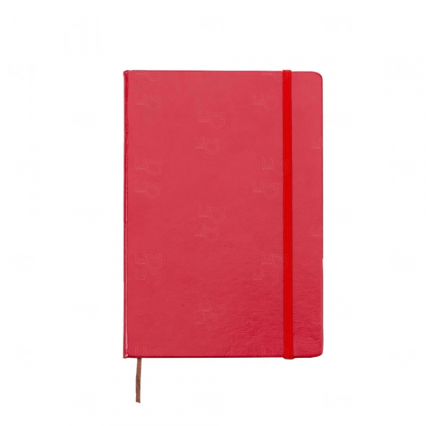 Moleskine de Couro Sintético Personalizado - 21,4 x 14,7 cm Vermelho