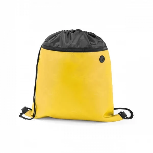 Sacochila com Bolso Frontal Personalizada - 35 x 40 cm Amarelo