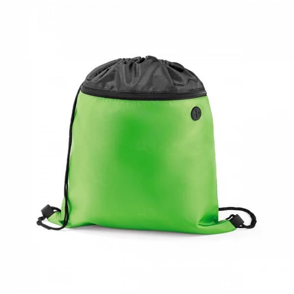 Sacochila com Bolso Frontal Personalizada - 35 x 40 cm Verde