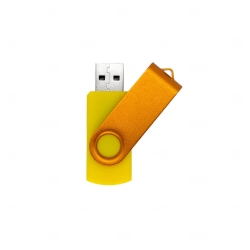 Pen Drive Personalizado  Retrátil Colorido - 4GB Amarelo