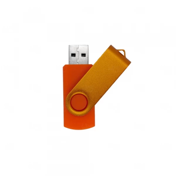 Pen Drive Personalizado  Retrátil Colorido - 4GB Laranja