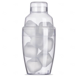 Coqueteleira Personalizada Plástica C/ Gelo Ecológico  - 230ml Transparente