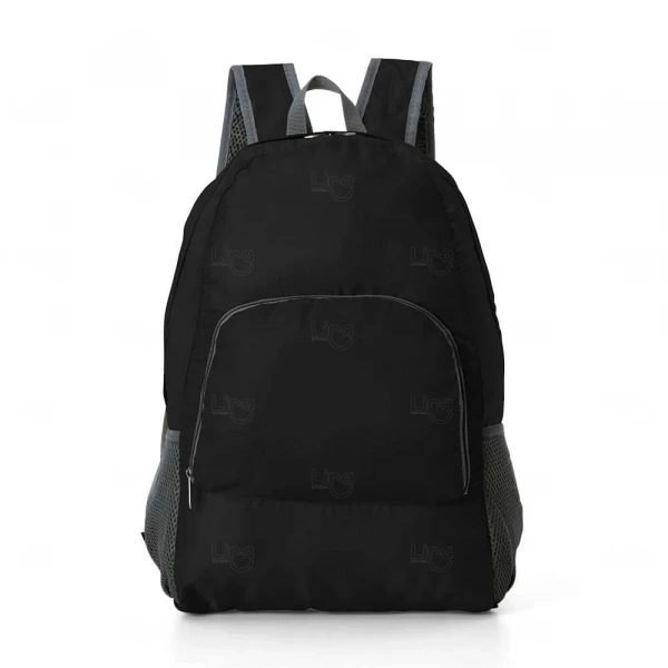 Mochila Dobrável Personalizada Preto