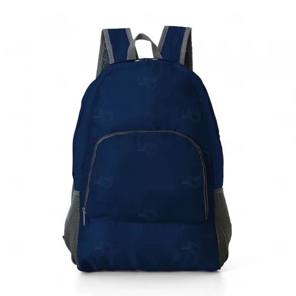 Mochila Dobrável Personalizada Azul Escuro