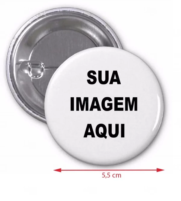 Botton Americano Personalizado - 5,5 cm Branco