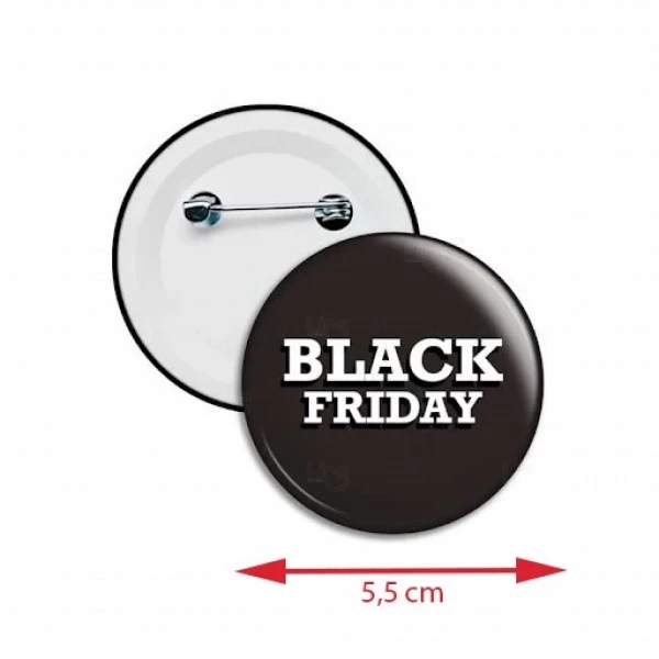 Botton Americano Personalizado - 5,5 cm Preto