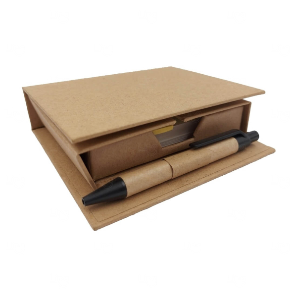 Kit de Anotações Ecológico em Caixa Kraft Personalizado 