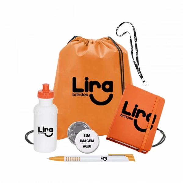 Kit Boas Vindas Personalizado - 6 Peças Laranja