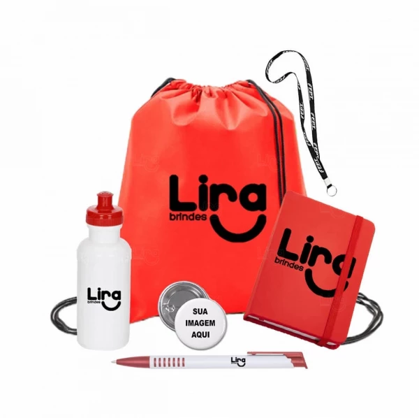 Kit Boas Vindas Personalizado - 6 Peças Vermelho