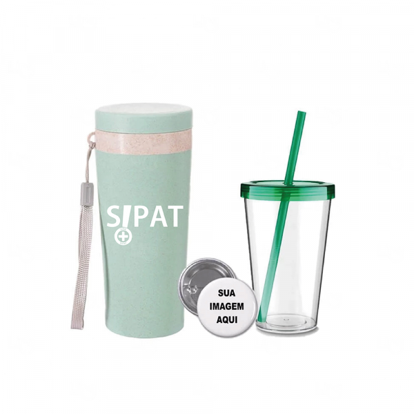 Kit Boas Vindas Personalizado - 3 Peças Verde