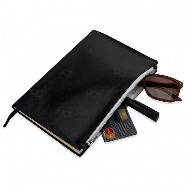 Moleskine A5 com Bolso e Zíper Personalizado - 21,6 x 14,3 cm 