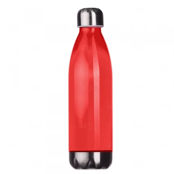 Garrafa Personalizada Plástica - 700ml Vermelho e Inox