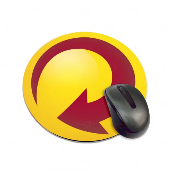 Mouse Pad de EVA Redondo 100% Personalizado Amarelo