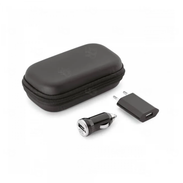 Kit Adaptadores USB Personalizado - 3 Peças Preto