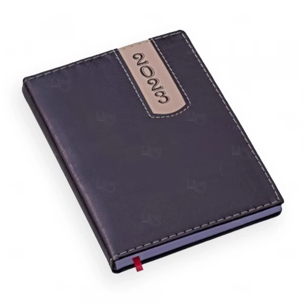 Agenda Personalizada 2023 De Couro Sintético - 20,10 x 14,80 cm Preto