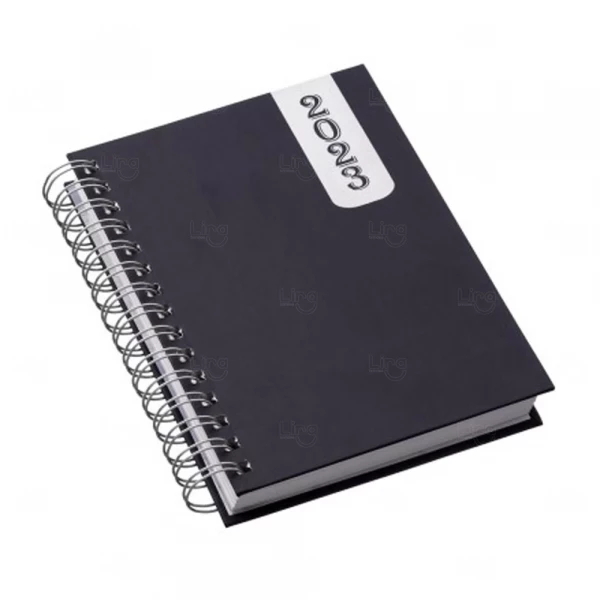 Agenda Personalizada Diária 2023 - 20,1 x 16 cm Preto