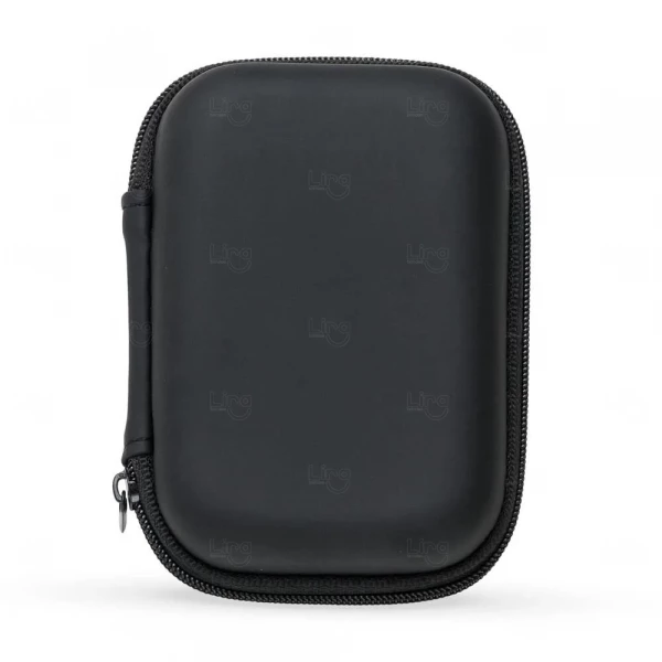 Estojo Case de Couro Sintético Personalizado - 13,2 x 8,60 cm Preto