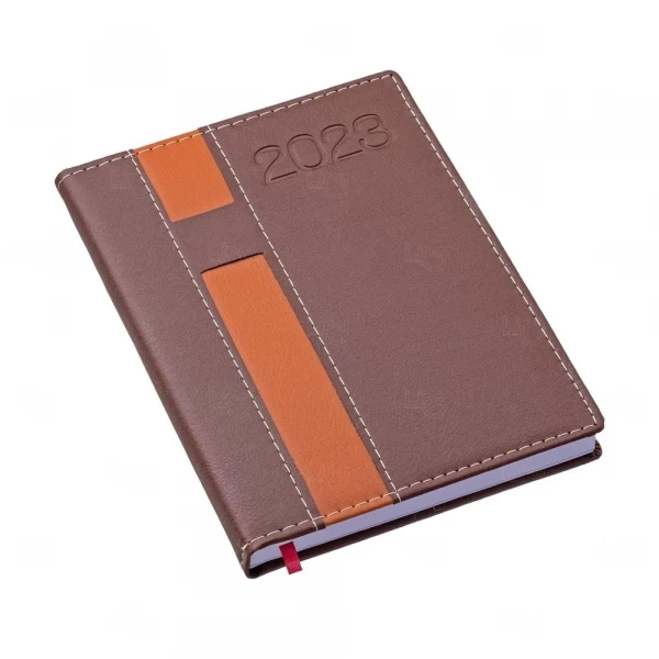 Agenda Personalizada 2023 De Couro Sintético - 20 x 14,9 cm Marrom