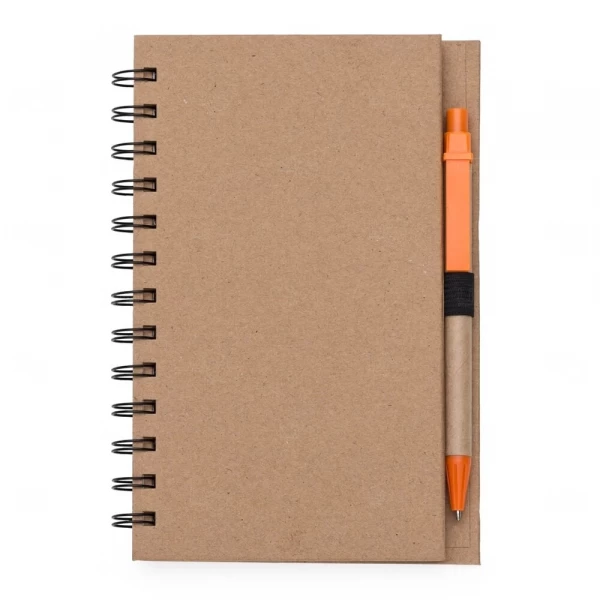 Caderno com Caneta Personalizado - 18,2 x 12,1 cm Laranja