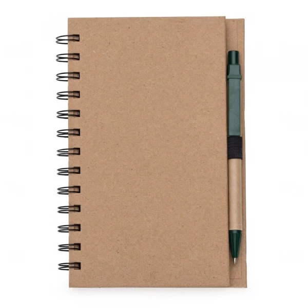 Caderno com Caneta Personalizado - 18,2 x 12,1 cm Verde