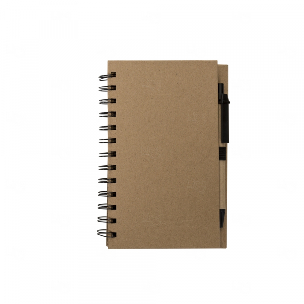 Caderno com Caneta Personalizado - 18,2 x 12,1 cm Preto