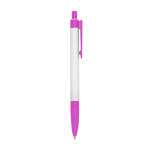 Caneta Plástica Leitosa Personalizada 