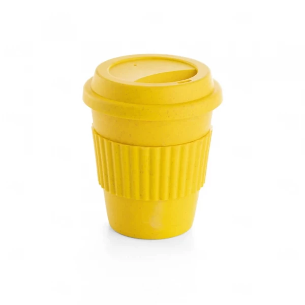 Copo de Fibra de Bambu Colorido Personalizado - 380ml Amarelo