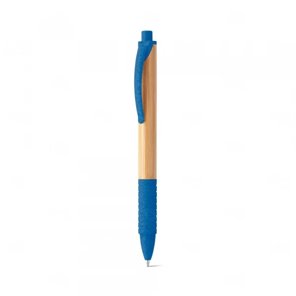 Caneta Esferográfica Bambu Personalizada Azul