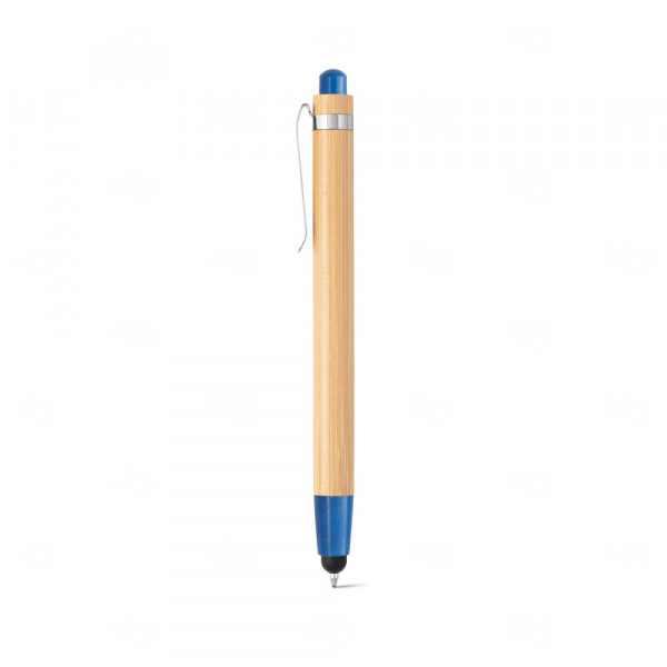 Caneta Esferográfica Bambu Personalizada Azul
