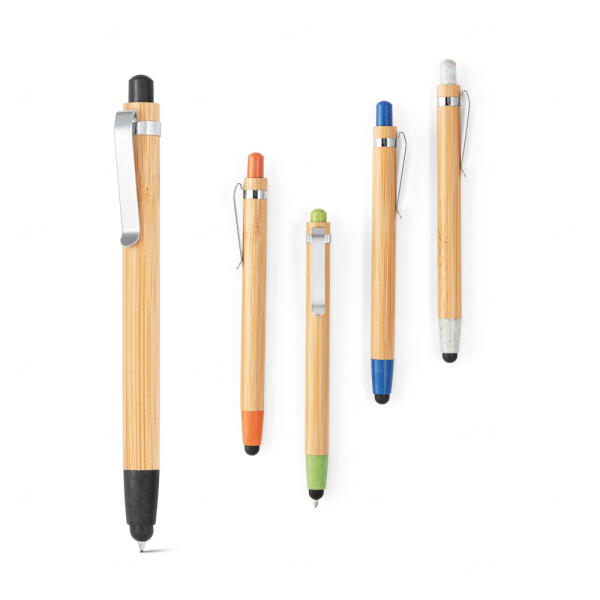Caneta em Bambu com Touch Personalizada 