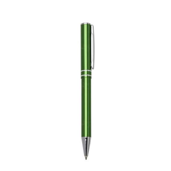 Caneta Personalizada Semimetal Com Clip Verde