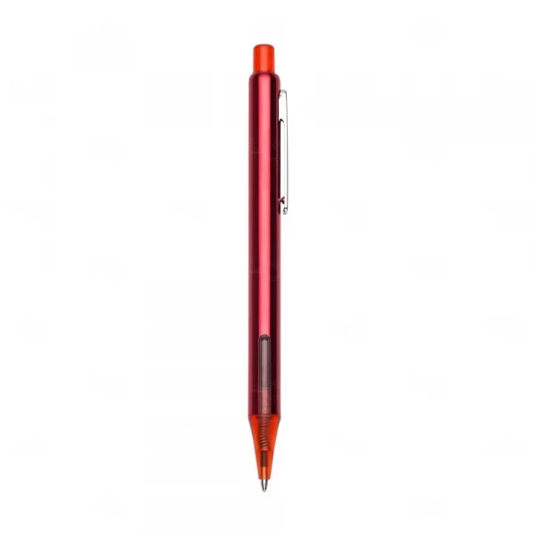 Caneta C/ Clip Semimetal Personalizada Vermelho
