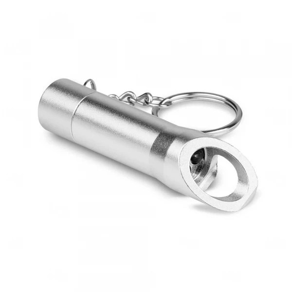 Chaveiro de Metal com Lanterna Personalizado Cromado