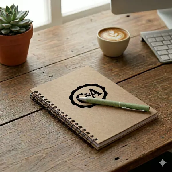 Caderno Kraft com Imã para Caneta Personalizado - 18 x 13 cm 