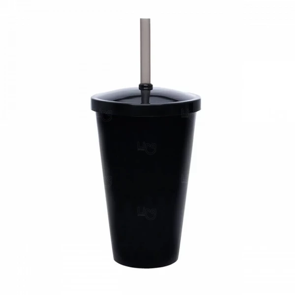 Copo Personalizado Liso - 550ml (Leitoso ou Cristal) Preto