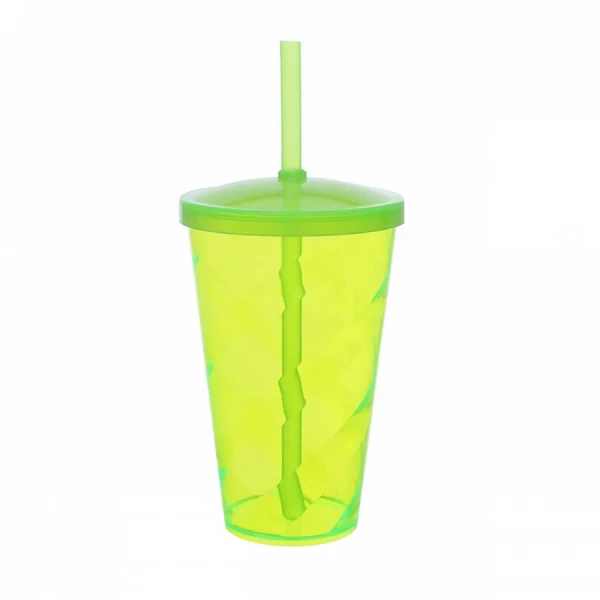 Copo C/ Tampa e Canudo Personalizado Twister - 550ml Verde Claro