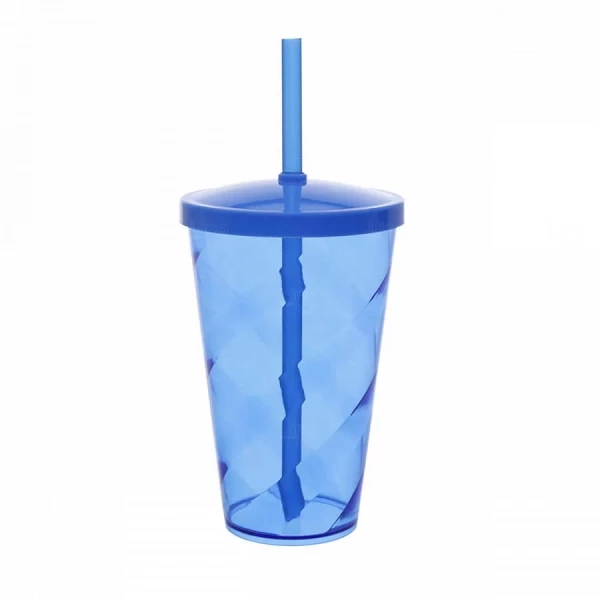 Copo C/ Tampa e Canudo Personalizado Twister - 550ml Azul Claro