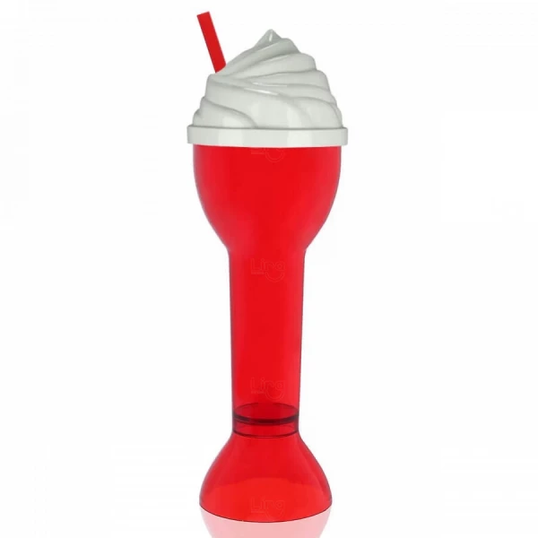 Copo Plástico 550ml com Tampa Sorvete Personalizado 