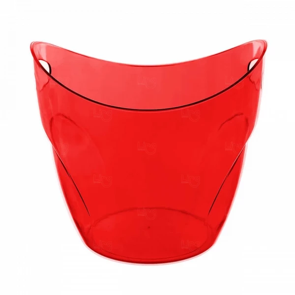 Balde Personalizado De Gelo  - 7,5 L (Leitoso ou Cristal) Vermelho