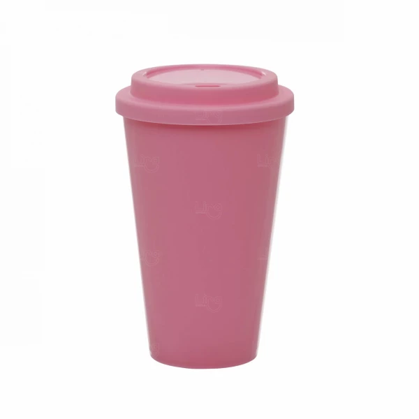 Copo Personalizado com Tampa In Mold Label - 550ml Rosa