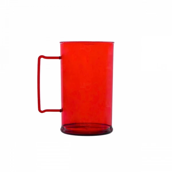 Caneca De Chopp Personalizada - 500ml (Leitosa ou Cristal) Vermelho