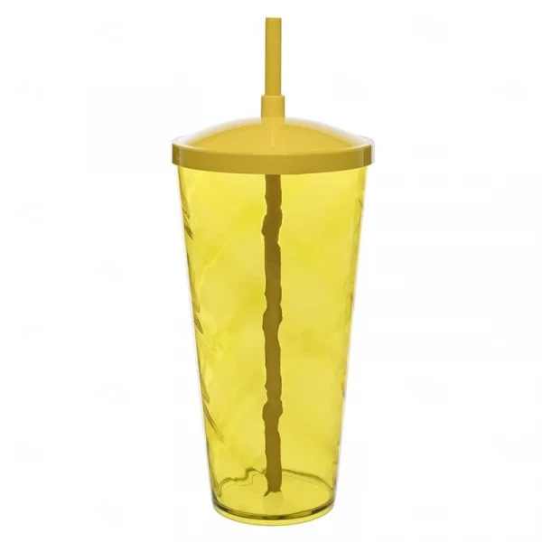 Copão C/ Canudo Personalizado - 1L (Leitoso ou Cristal) Amarelo